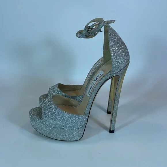 Jimmy Choo Pattie Glitter Platform Heels